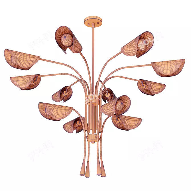 Elegant Arcus Chandelier -12 Lights 3D model image 2