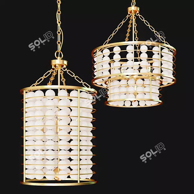 Byron 6-Light Chandelier, 60cm & 40cm 3D model image 1