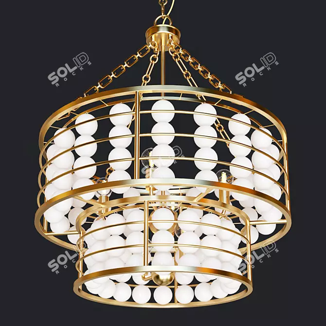 Byron 6-Light Chandelier, 60cm & 40cm 3D model image 3