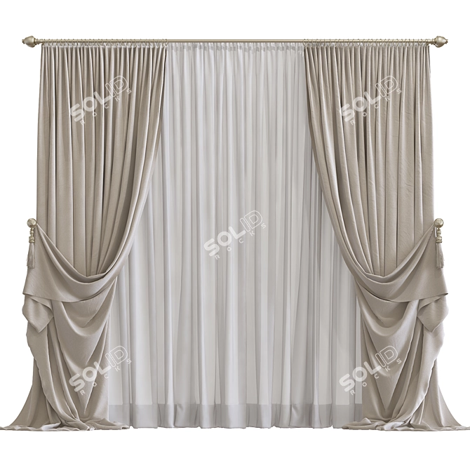 Structured Curtain Panel No.624 3D model image 1