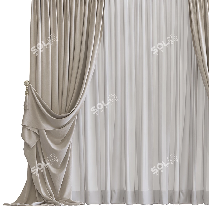 Structured Curtain Panel No.624 3D model image 2