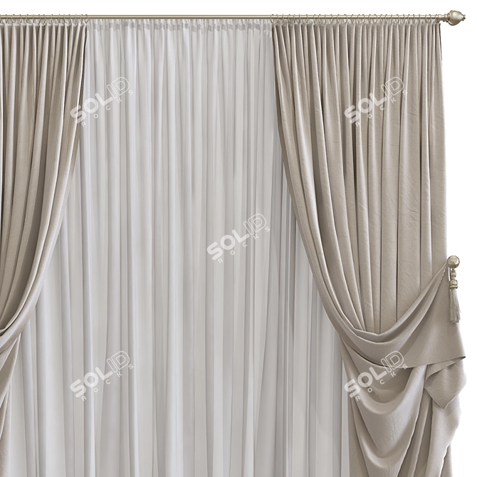 Structured Curtain Panel No.624 3D model image 3