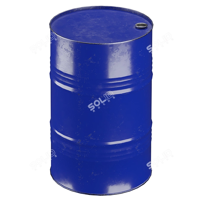 Metallic Steel Barrel Model Set 3D model image 4