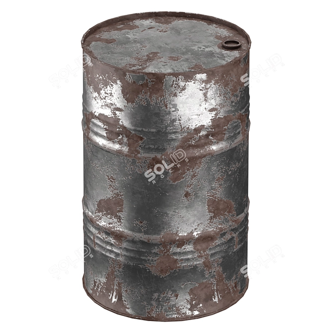 Metallic Steel Barrel Model Set 3D model image 5