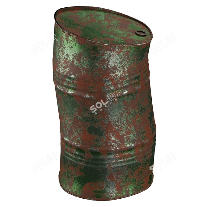 Metallic Steel Barrel Model Set 3D model image 6