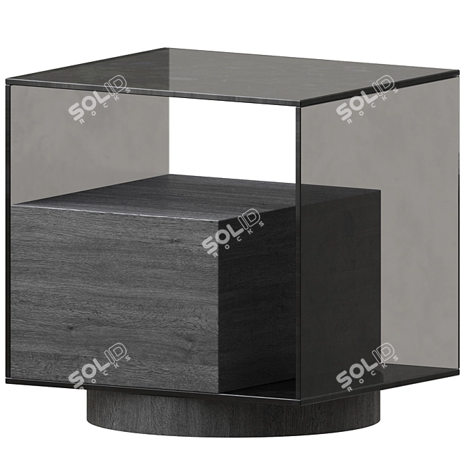 Nightstand Table in Dark Color 3D model image 1