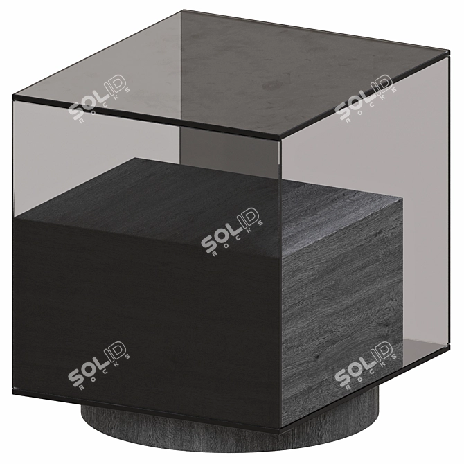 Nightstand Table in Dark Color 3D model image 2