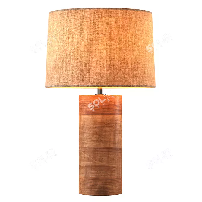 Elegant Wood Table Lamp 3D model image 3