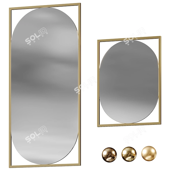 Amita Modern Full-Length Mirrors 3D model image 1