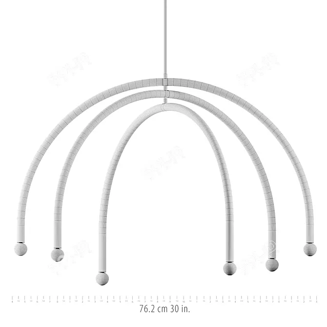  Arc Chandelier - Modern Elegance 3D model image 7