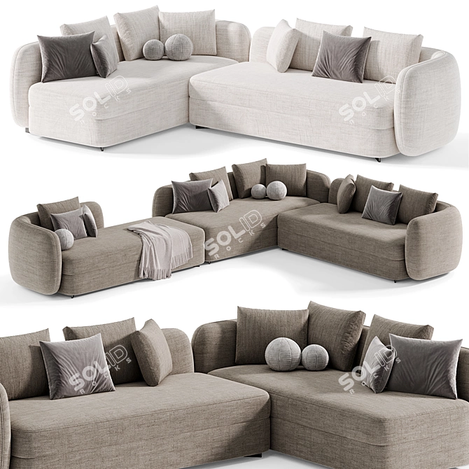 Elegant Poliform Saint Germain Sofa 3D model image 1