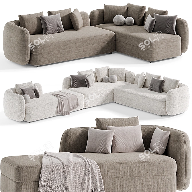 Elegant Poliform Saint Germain Sofa 3D model image 2