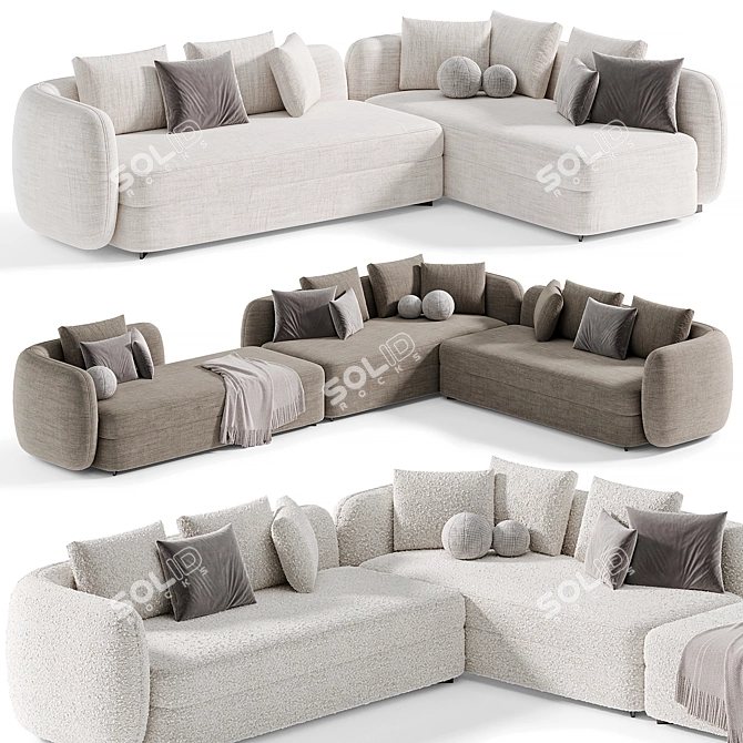 Elegant Poliform Saint Germain Sofa 3D model image 3