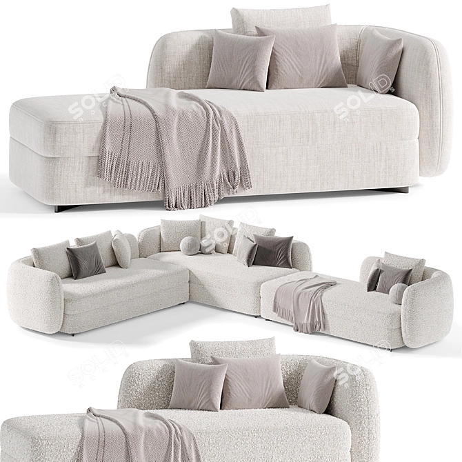 Elegant Poliform Saint Germain Sofa 3D model image 4