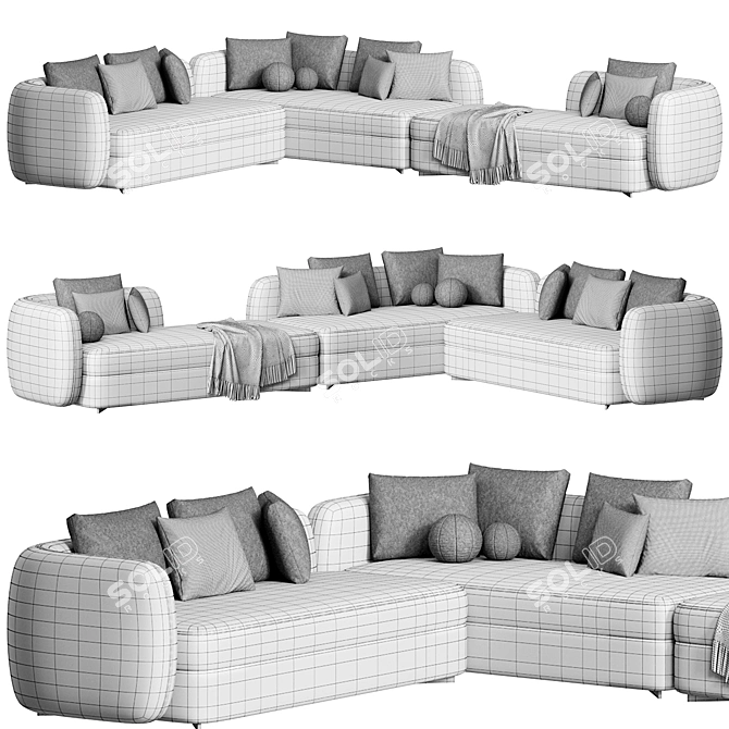 Elegant Poliform Saint Germain Sofa 3D model image 6