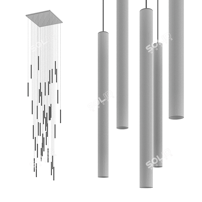 Integrator Rectangle Pendant Light 3D model image 2