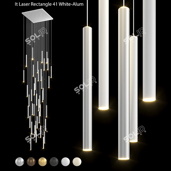 Integrator Pendant Light: Modern Rectangle Design 3D model image 1