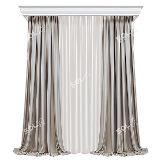 Modern Curtain 3D Model Data 3D model image 1