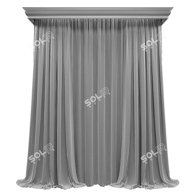 Modern Curtain 3D Model Data 3D model image 2