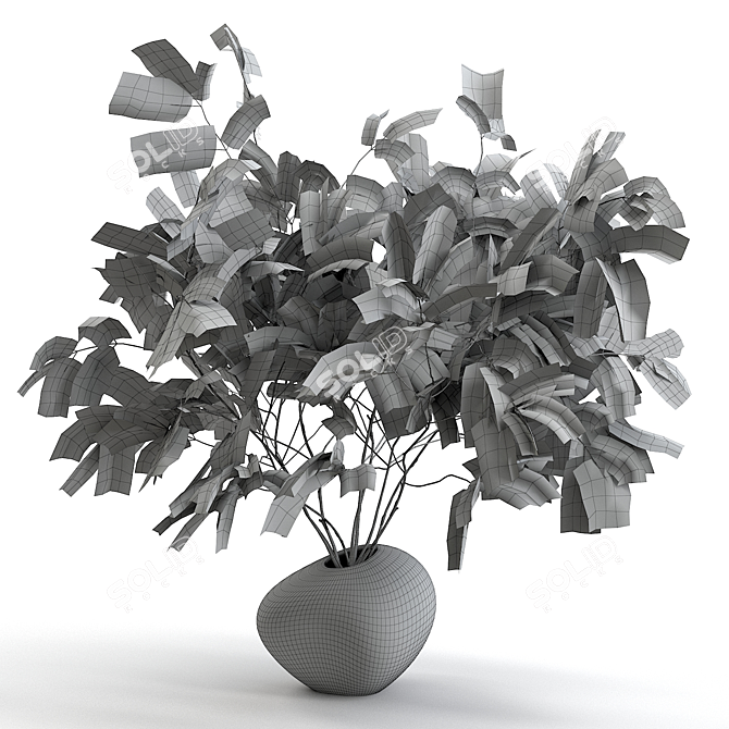 Elegant Branches in Vases 3D model image 2