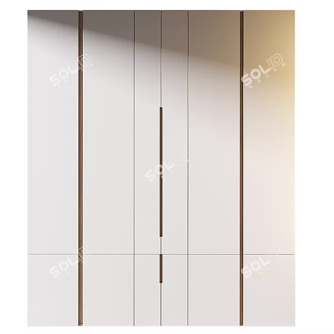 Sleek Modern Wardrobe 3D Model 3D model image 1