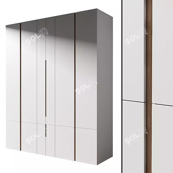 Sleek Modern Wardrobe 3D Model 3D model image 2