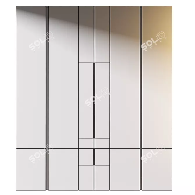 Sleek Modern Wardrobe 3D Model 3D model image 3