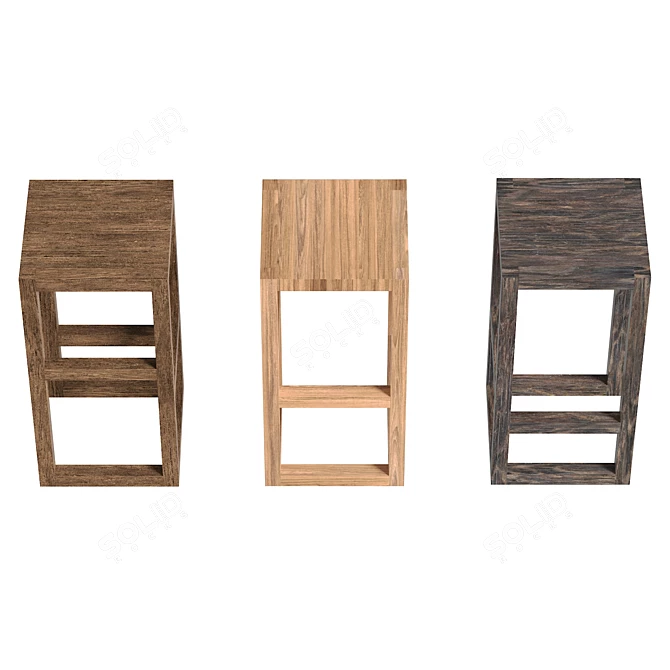 Solid Wood Step Stool Kit 3D model image 3