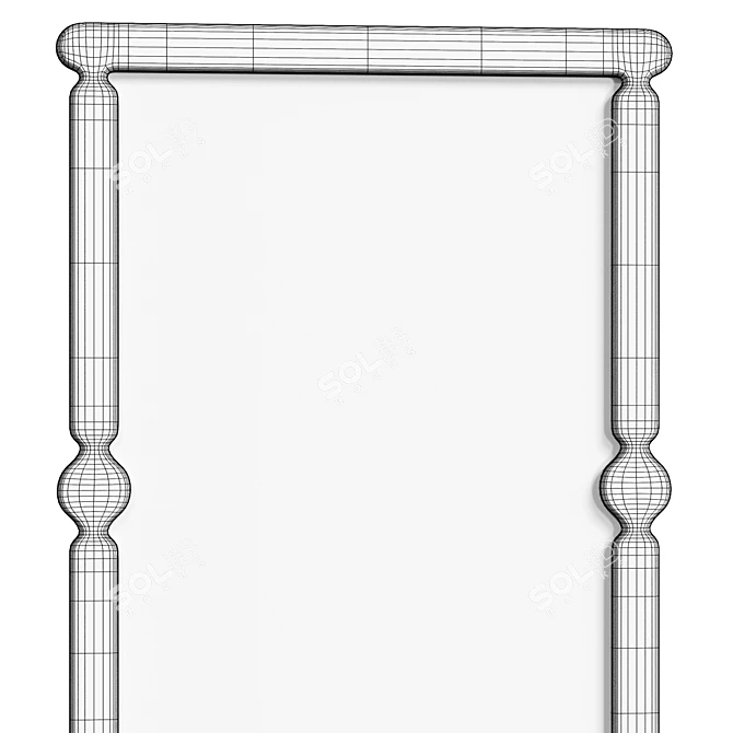 Tilley Large Wood Floor Mirror 3D model image 6