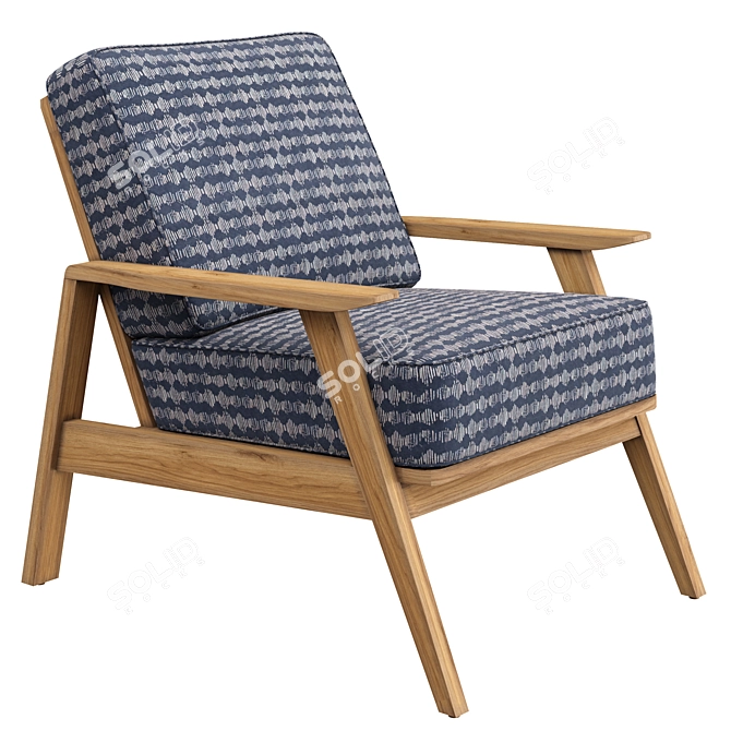 Vintage Batik Accent Chair 3D model image 1