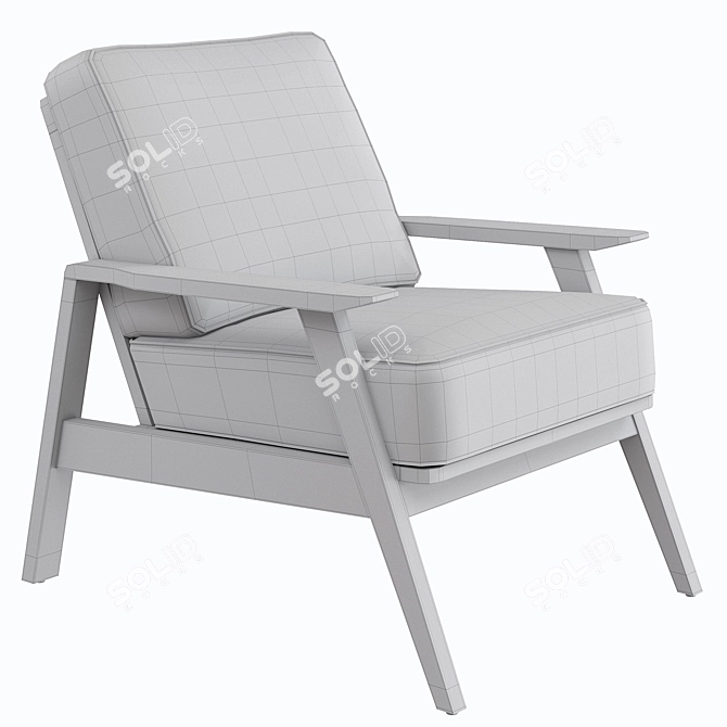 Vintage Batik Accent Chair 3D model image 2