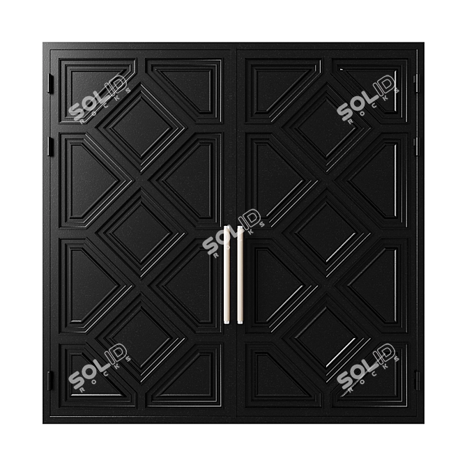 Sleek Modern Black Gate Design 3D model image 3