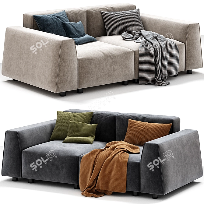 Transformable PARKER Sofa: Milano Bedding 3D model image 1