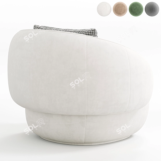 Pacific Upholstered Armchair: Modern Elegance 3D model image 3