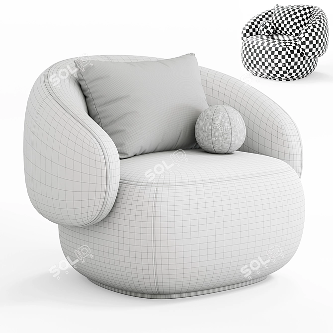 Pacific Upholstered Armchair: Modern Elegance 3D model image 7