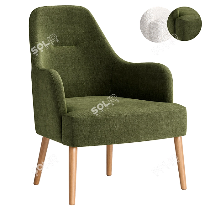 Lumo Stylish Modern Armchair 3D Model 3D model image 1