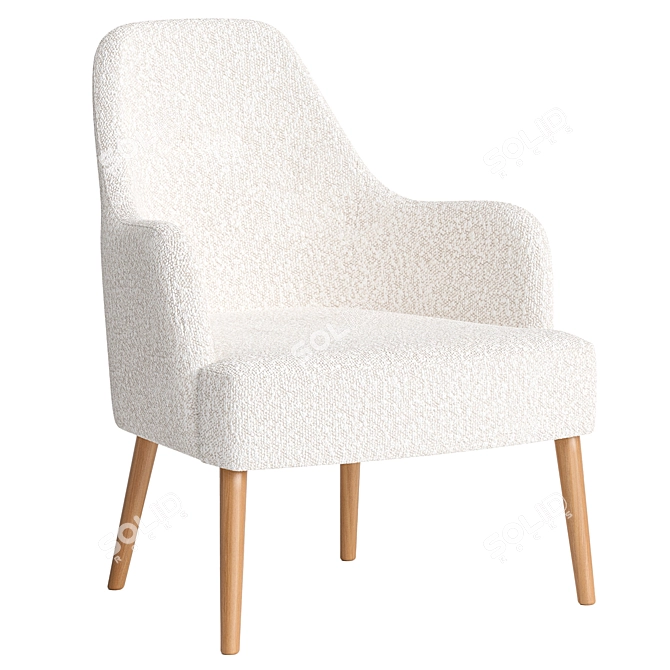 Lumo Stylish Modern Armchair 3D Model 3D model image 2