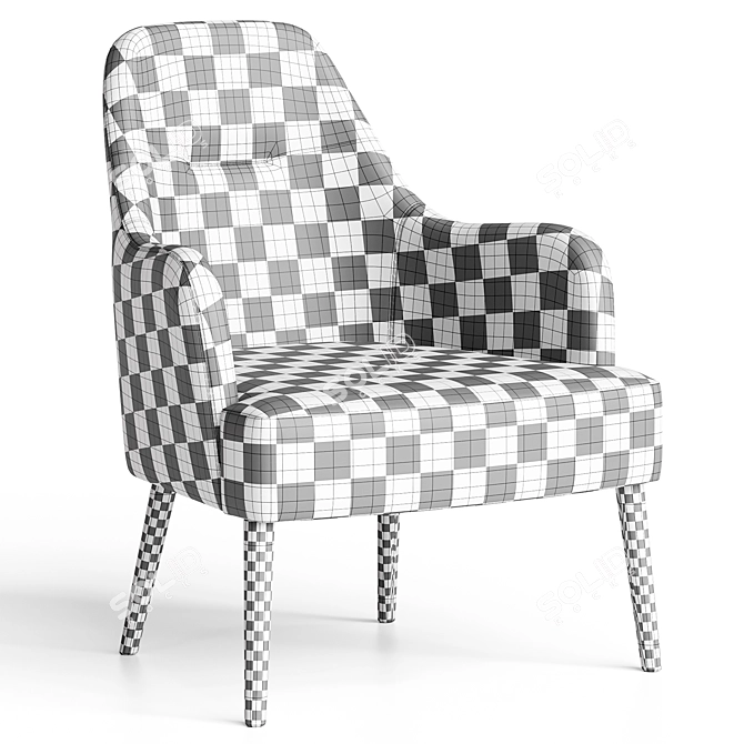 Lumo Stylish Modern Armchair 3D Model 3D model image 3