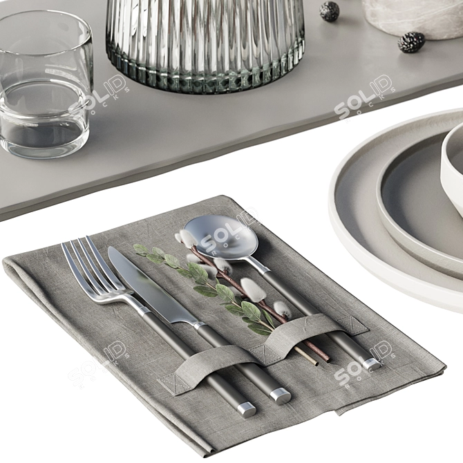 Elegant tableware set with X-Form 3D model image 2