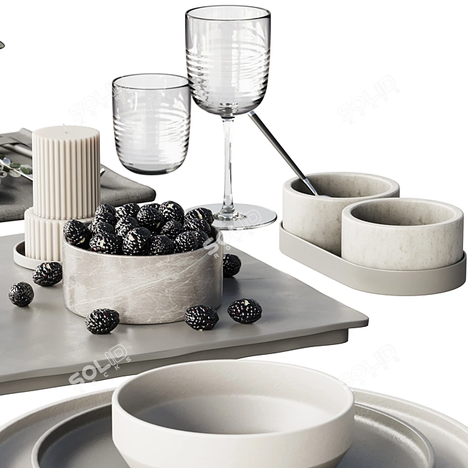 Elegant tableware set with X-Form 3D model image 4