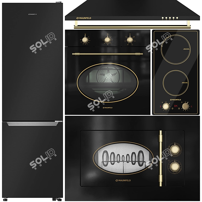 Luxury Kitchen Appliance Set 3D model image 1