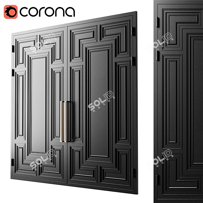 Modern Black Loft Gate 3D 3D model image 1