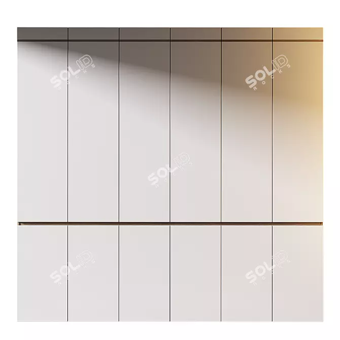 Stylish Modern Wardrobe Furniture 3D model image 1