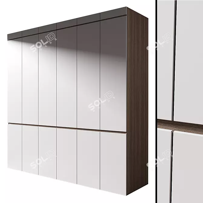 Stylish Modern Wardrobe Furniture 3D model image 2