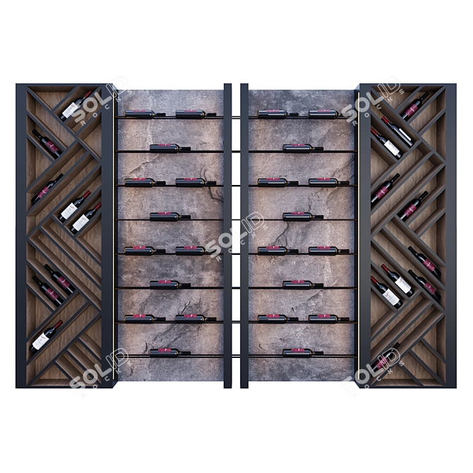 Restaurant Cafe Kitchen Wine Rack 3D model image 1