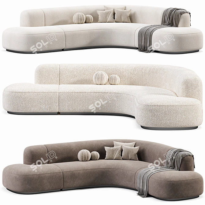 Luxury Eichholtz Boucle Sand Sofa 3D model image 1