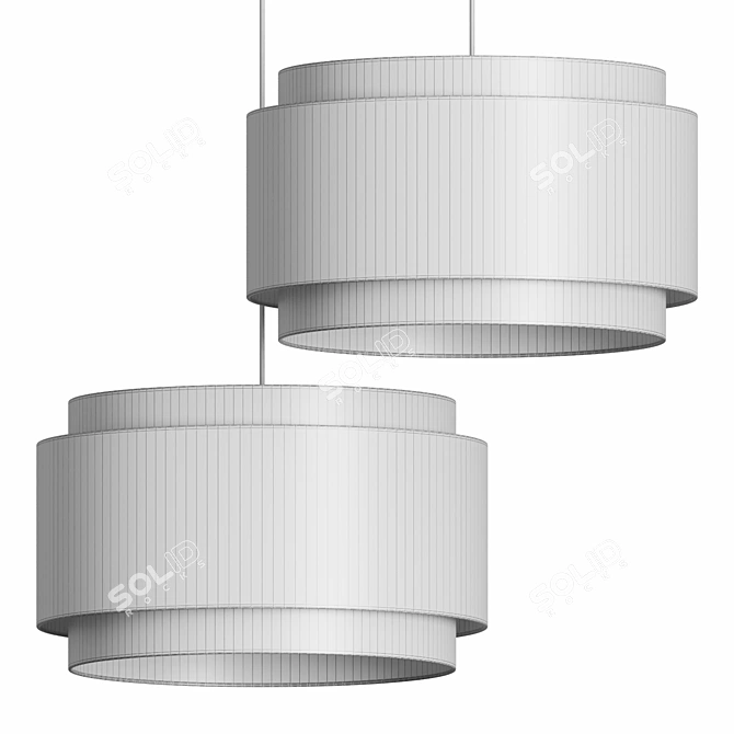 Avery Black Double Drum Pendant 3D model image 2