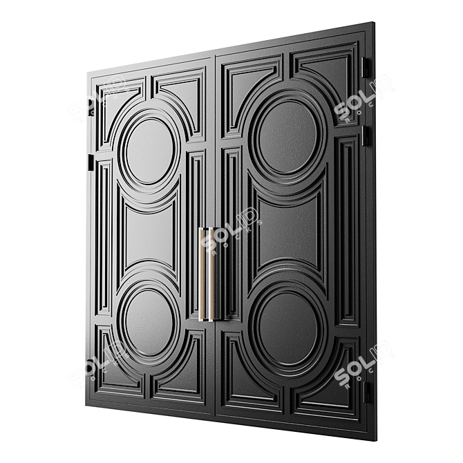 Sleek Black Loft Gate Design 3D model image 2