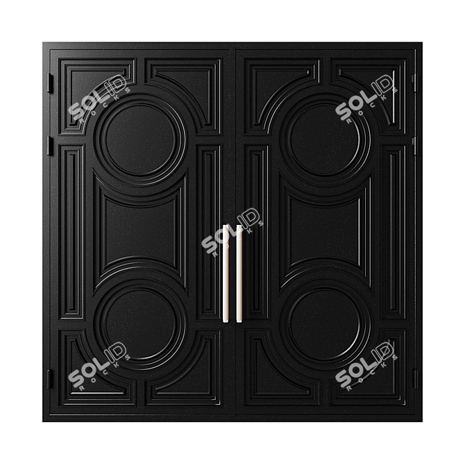 Sleek Black Loft Gate Design 3D model image 3