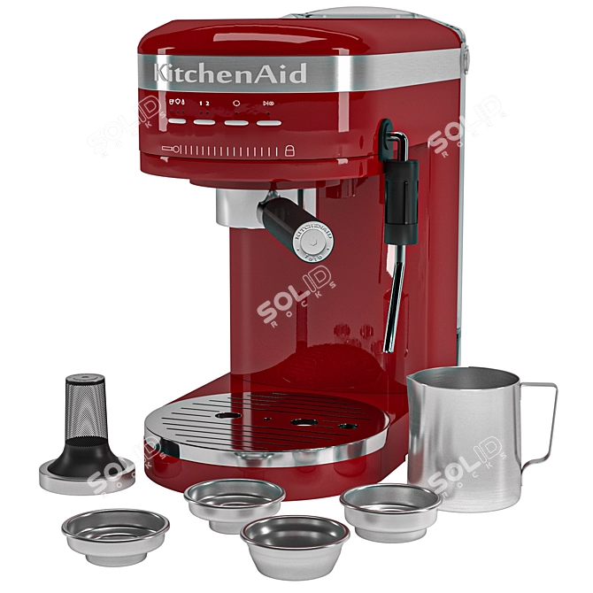 Sleek Espresso Machine Design 3D model image 2